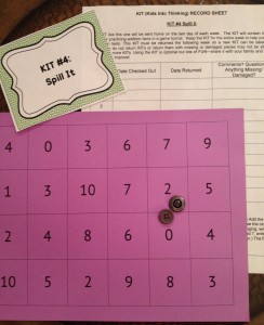 KIT #4 needs just a simple game board and two buttons or other small manipulatives.